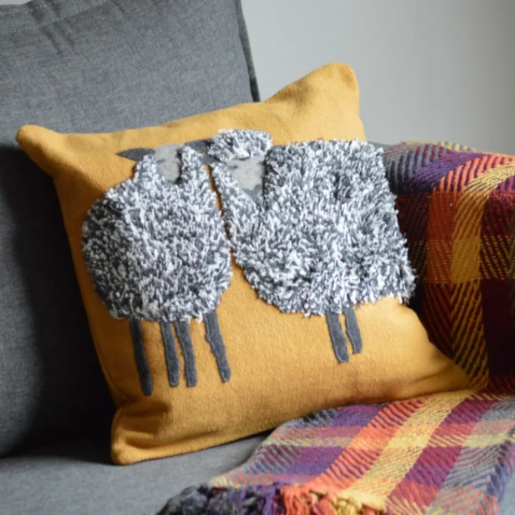Sale Sheep Duo Pillow Mustard Pillows