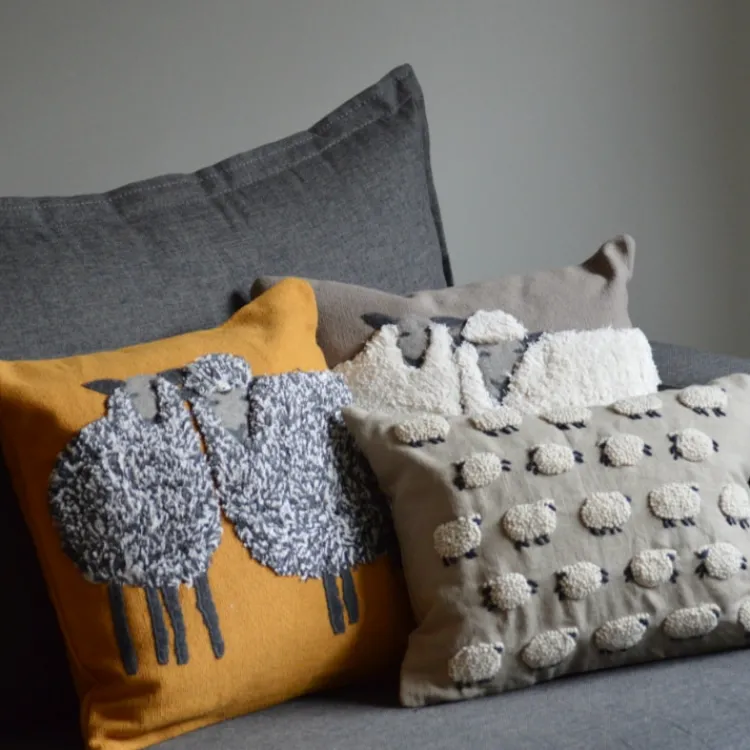Sale Sheep Duo Pillow Mustard Pillows