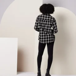 Hot Shiloh Flannel Black/Taupe Plaid Women Tops & Tunics | Women’s Sale