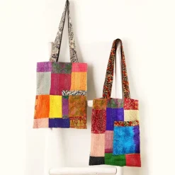 Outlet Silk Kantha Tote Bag Bags
