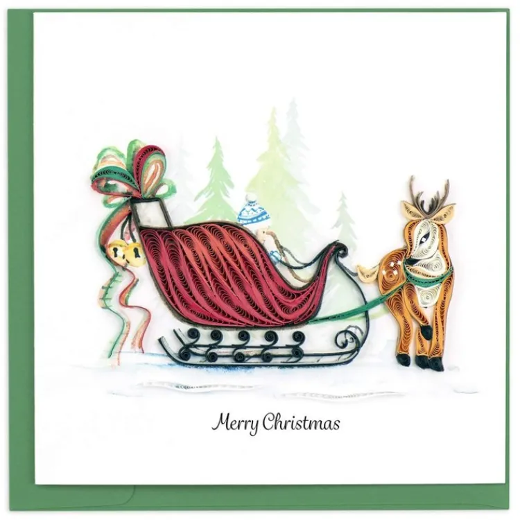 Hot Sleigh Ride Quilling Card Christmas Cards