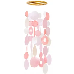 Online Small Round Capiz Shell Chime – Pretty in Pink Capiz Wind Chimes