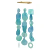 New Small Round Capiz Shell Chime – Teal Capiz Wind Chimes