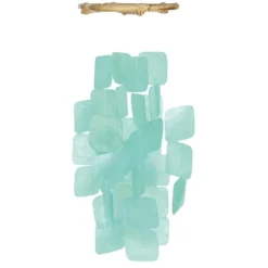 Hot Small Square Capiz Wind Chime – Turquoise Capiz Wind Chimes