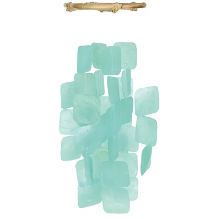 Hot Small Square Capiz Wind Chime – Turquoise Capiz Wind Chimes