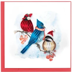 Hot Snowbirds Quilling Card Christmas Cards