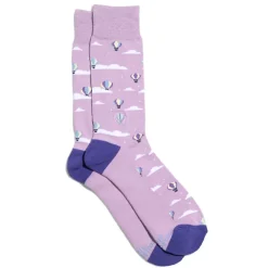 Clearance Socks that Fight Childhood Cancer Purple Hot Air Balloons Socks