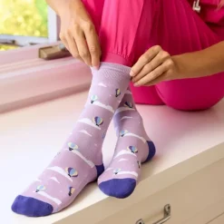 Clearance Socks that Fight Childhood Cancer Purple Hot Air Balloons Socks