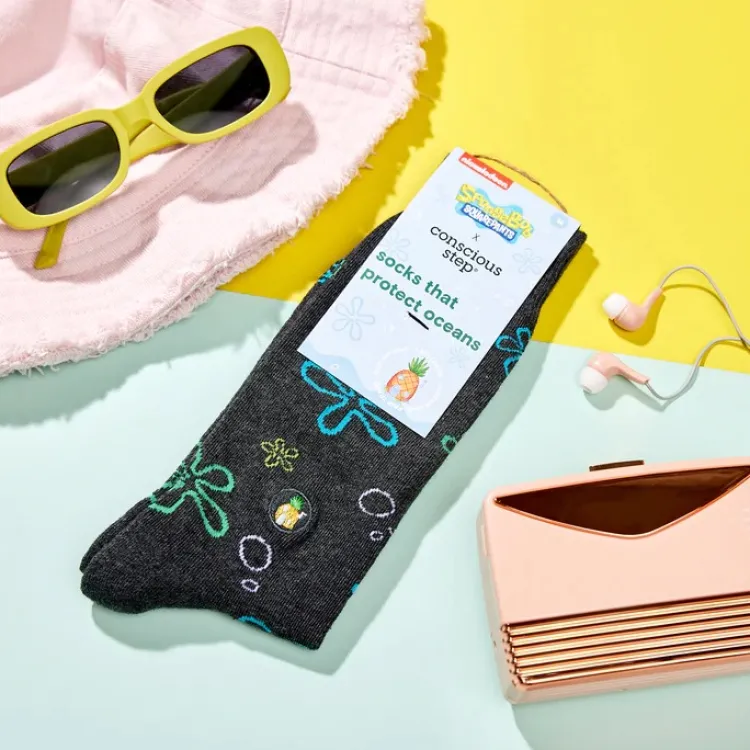 Online Socks That Protect Oceans – SpongeBob Floral Socks