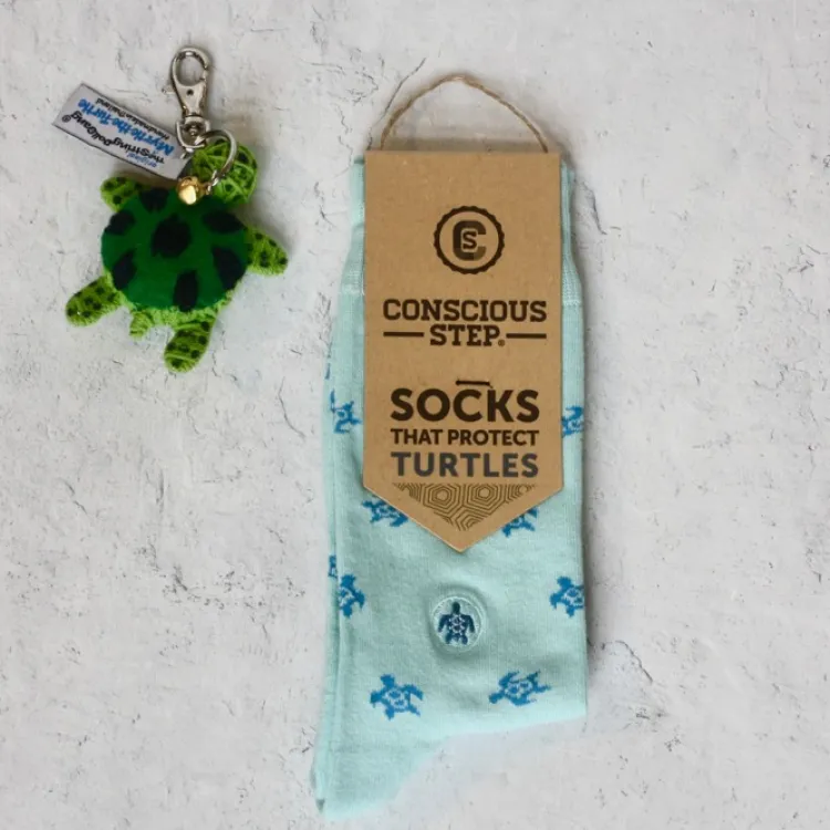 Clearance Socks That Protect Turtles Light Blue Socks
