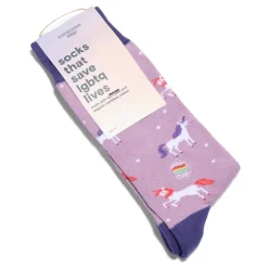 Hot Socks That Save LGBTQ Lives Purple Unicorn Socks