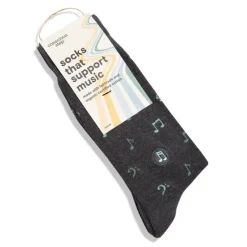 Clearance Socks that Support Music – Grey Music Notes Socks