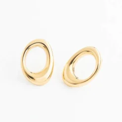 Sale Timeless Hoop Studs Gold Fight Trafficking | Earrings