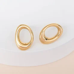 Sale Timeless Hoop Studs Gold Fight Trafficking | Earrings