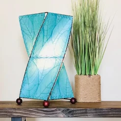 Hot Twist Table Leaf Lamp – Blue Leaf Lamps