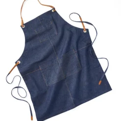 Hot Upcycled Denim & Leather Full Apron Chef Accessories