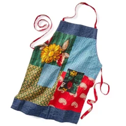 Online Upcycled Sari & Denim Apron Chef Accessories