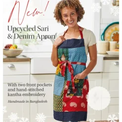 Online Upcycled Sari & Denim Apron Chef Accessories