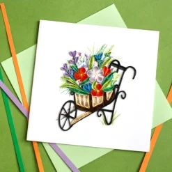 Best Wheelbarrow Quilling Card Bird & Flower Cards