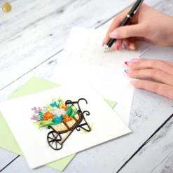 Best Wheelbarrow Quilling Card Bird & Flower Cards