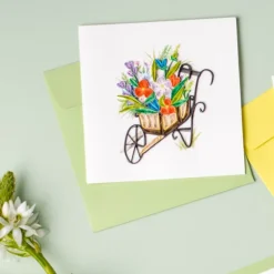 Best Wheelbarrow Quilling Card Bird & Flower Cards