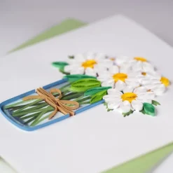 Clearance White Daisies in a Jar Quilling Card Frame It! | Bird & Flower Cards