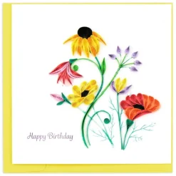 Fashion Wildflower Birthday Blooms Quilling Card Special Occasion Cards | Bird & Flower Cards