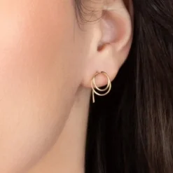 Hot Zomi Open Circle Earrings 14K Gold Earrings